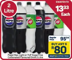 Pick n Pay Hypermarket Pepsi Max, Light or 7UP Sugar Free Carbonated Flavoured Drink offer