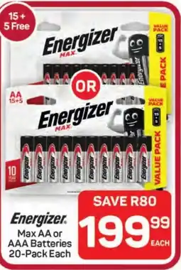 Pick n Pay Hypermarket Energizer Max AA or AAA Batteries offer