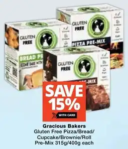 Checkers Gracious Bakers Gluten Free Pizza/ Bread/ Cupcake/ Brownie/ Roll Pre-Mix offer
