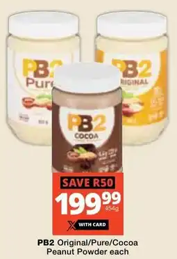 Checkers PB2 Original/ Pure/ Cocoa Peanut Powder offer