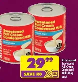 Shoprite Ritebrand Sweetened Full Cream Condensed Milk offer