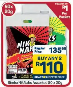 Pick n Pay Hypermarket Simba NikNaks Assorted 50 x 20g offer