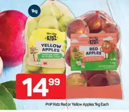 Pick n Pay PnP Kidz Red or Yellow Apples 1kg Each offer