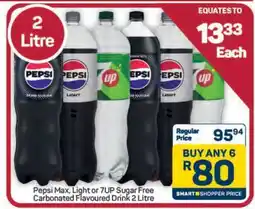 Pick n Pay Hypermarket Pepsi Max, Light or 7UP Sugar Free offer