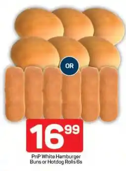 Pick n Pay PnP White Hamburger Buns or Hotdog Rolls 6s offer