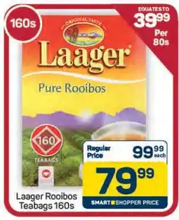 Pick n Pay Hypermarket LAAGER Rooibos Teabags 160s offer