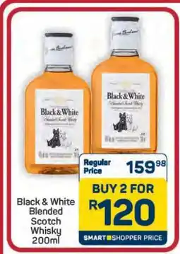 Pick n Pay Hypermarket Black & White Blended Scotch Whisky 200ml offer