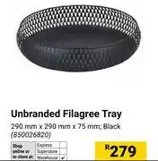 Builders Warehouse Unbranded Filagree Tray Black 290mm x 290mm x 75mm 850026820 offer