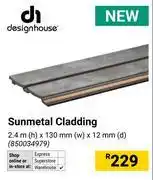 Builders Warehouse Design House Sunmetal Cladding 2.4m (h) x 130mm (w) x 12mm (d) 850034979 offer