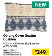 Builders Warehouse Oblong Cover Scatter Cushion Blue & Cream 400mm x 600mm 850024701 offer