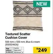 Builders Warehouse Textured Scatter Cushion Cover Blue & Cream 500mm x 500mm 850024626 offer
