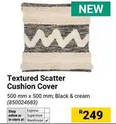 Builders Warehouse Textured Scatter Cushion Cover Black & Cream 500mm x 500mm 850024683 offer