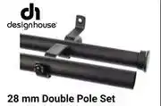 Builders Warehouse Design House 28mm Double Pole Set 1.5m Black 656639 offer