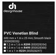 Builders Warehouse PVC Venetian Blind Smooth Black 600mm x 1m x 25mm 850028335 offer