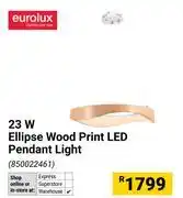 Builders Warehouse Eurolux 23W Ellipse Wood Print LED Pendant Light 850022461 offer