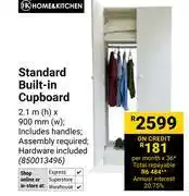 Builders Warehouse Home & Kitchen Standard Built In Cupboard 2.1m (h) x 900mm (w) 850013496 offer