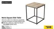 Builders Warehouse Home & Kitchen Nevis Square Side Table Incl Hardware 450mm X 450mm X 568mm 850001426 offer