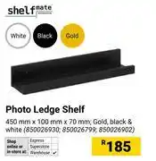 Builders Warehouse Shelfmate Photo Ledge Shelf 450mm x 100mm x 70mm 850026930, 850026799, 850026902 offer