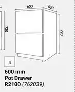 Builders Warehouse Home & Kitchen 600mm Pot Drawer (Floor Units) 762039 offer