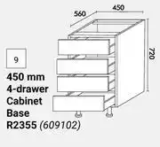 Builders Warehouse Home & Kitchen 450mm 4 Drawer Cabinet Base (Floor Units) 609102 offer