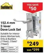 Builders Warehouse Builders 152.4mm 2-Lever Dove Lock Set 779442,779447, 779447 offer