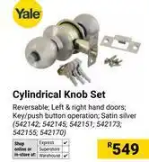 Builders Warehouse Yale Cylinder Knob Set offer
