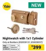 Builders Warehouse Yale Nightwatch With 1 x 1 Cylinder 850028131, 850028037 offer
