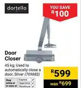Builders Warehouse Dortello Door Closer 709882 offer