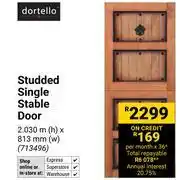 Builders Warehouse Dortello Studded Single Stable Door 2.030m(h) X 813mm(w) 713496 offer