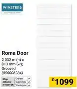 Builders Warehouse Winsters Roma Door (Grooved) 2.032m(h) X 813mm(w) 850006284 offer