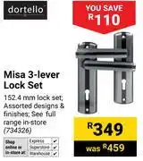 Builders Warehouse Dortello Misa 3-Lever Lock Set 734326 offer