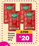 Game Rhodes Tomato Paste-For 4 x 50g offer