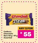 Game Cadbury Chocolate Bars Assorted-For 5 x 40g-49g offer