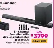 Game JBL 3.1 Channel Soundbar With Wireless Subwoofer SB560BLK 850009310 offer