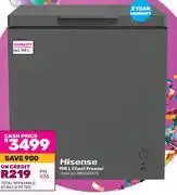 Game Hisense 198L Chest Freezer 850042473 offer