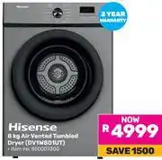 Game Hisense 8Kg Air Vented Tumbled Dryer DV1W801UT offer