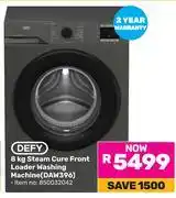 Game Defy 8Kg Steam Cure Front Loader Washing Machine DAW396 offer
