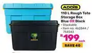 Game Addis Rough Tote Storage Box Blue Or Black-110Ltr Each offer