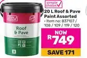 Game Simple Choice Roof & Pave Paint Assorted-20Ltr offer