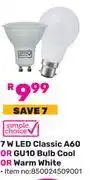Game Simple Choice 7W LED Classic A60 Or GU10 Bulb Cool Or Warm White offer