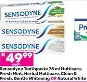 Game Sensodyne Fresh Mint,Herbal Multicare,Clean&Fresh,Gentle Whitening/Natural White Toothpaste-75ml EA offer