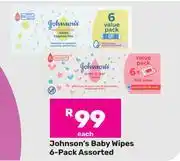 Game Johnson's Baby Wipes 6-Pack Assorted offer