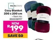 Game Mainstays Cozy Blanket 200 x 200cm-Each offer