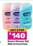 Game Sanex Shower Gel Assorted-For Any 2 x 450ml offer