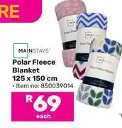 Game Mainstays Polar Fleece Blanket 125 x 150cm-Each offer