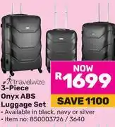 Game Travelwize 3-Piece Onyx ABS Luggage Set offer