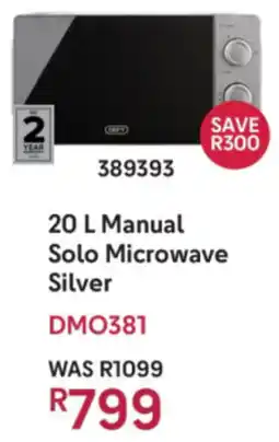 Makro Defy Manual Solo Microwave Silver offer