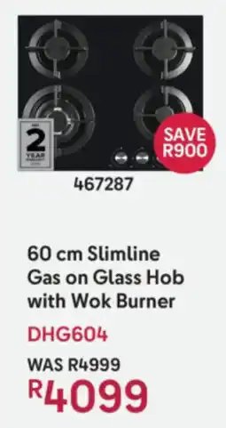 Makro Defy Slimline Gas on Glass Hob with Wok Burner offer