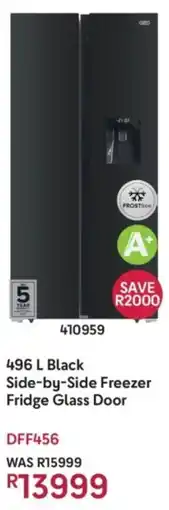 Makro Defy Black Side-by-Side Freezer Fridge Glass Door offer