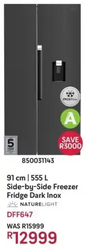 Makro Defy Side-by-Side Freezer Fridge Dark Inox offer